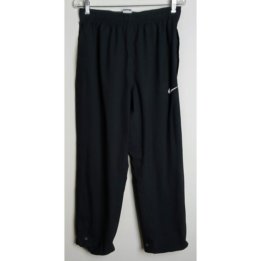 Nike Storm Fit Pants Large Black Waterproof Rain Track Zip Leg